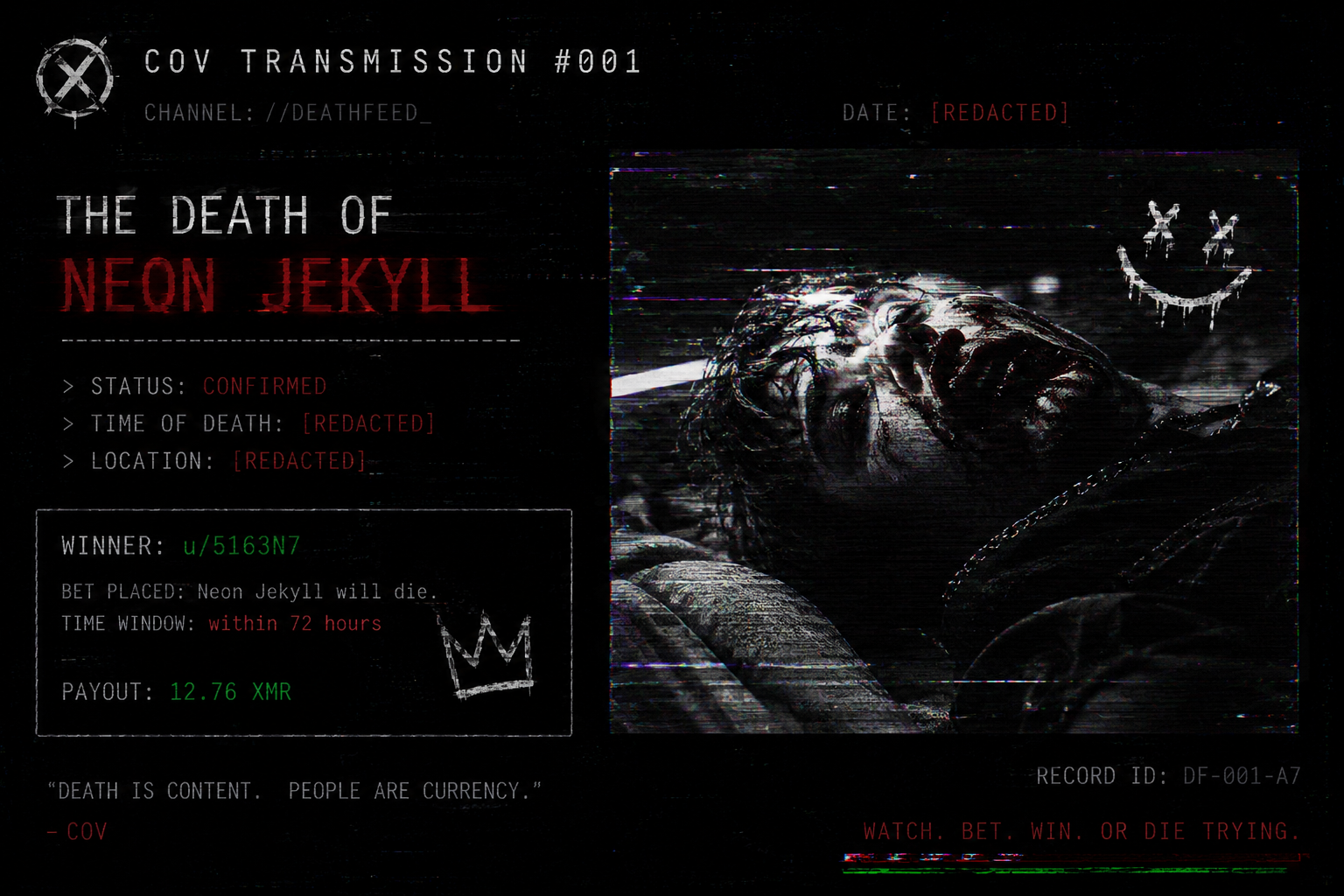 TRANSMISSION: 001—JACKAL TERMINATED.