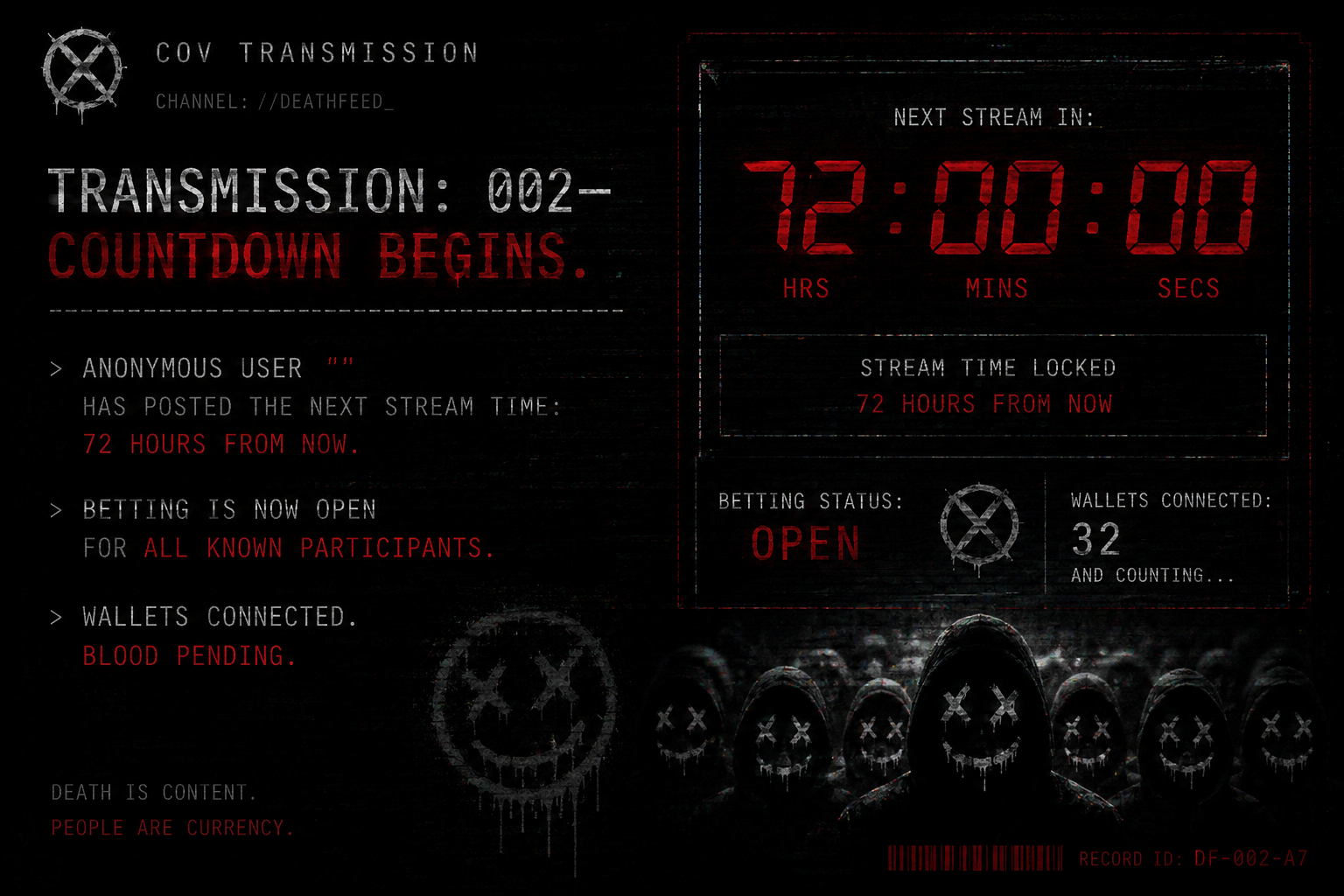 TRANSMISSION: 002—COUNTDOWN BEGINS.